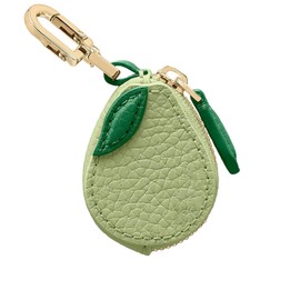 RICHTRUE Cute Strawberry Leather Bag Charm Y2k Keychain with Zipper Preppy Purse Charm Cutecore Accessories Aesthetic Stuff, Green Avocado, Small