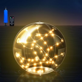 Solar Floating Pool Lights 15.7inch Solar Powered Light Balls for Pool, IP68 Waterproof Inflatable Solar Pool Balls,Nightday Auto Light up Swimming Pool Garden Party Decorative Light 3000Kwarm 1pcs