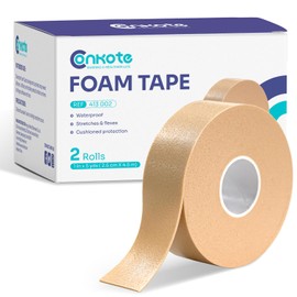 Conkote Waterproof Tape, Flexible Foam Medical Tape, Secures Dressing and Keeps Wounds Dry - 1 in x 5 Yds, 2 Rolls