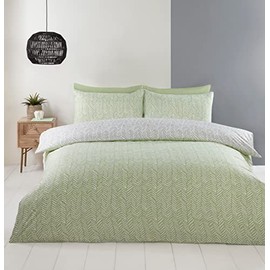 RAPPORT HOME Helston Bedding Duvet Cover Set with Pillowcase Single Green