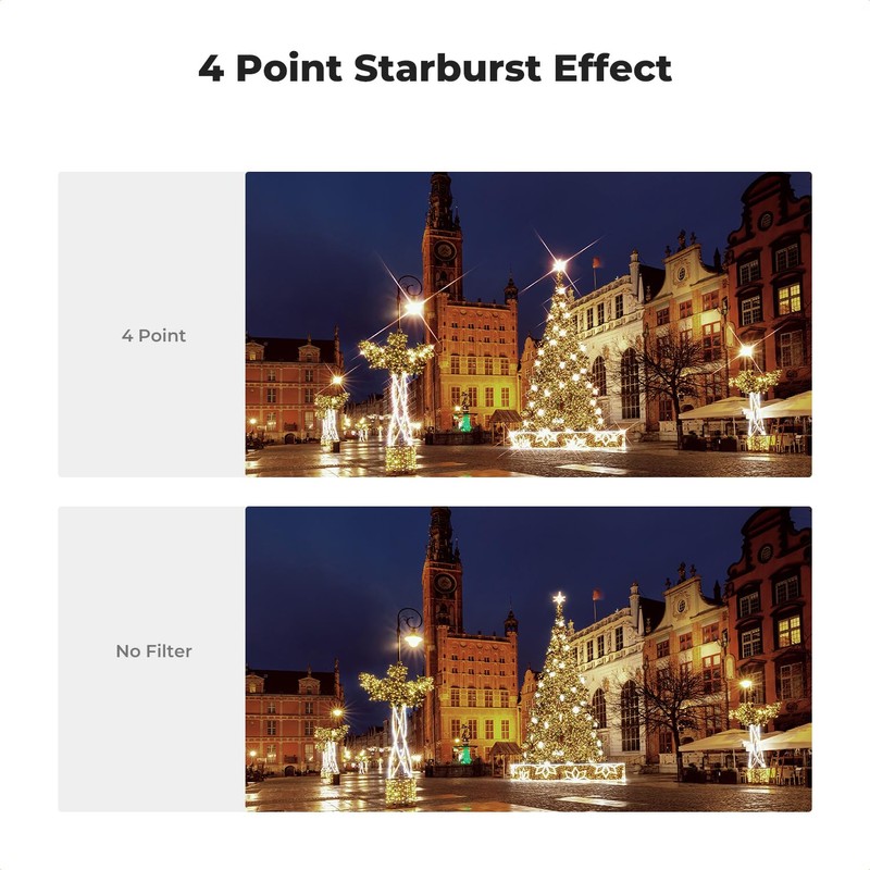 K&F Concept 62mm Star Filter Kit, 4 Points 6 Points