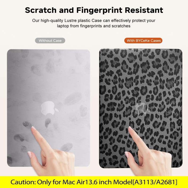 BYCeke Compatible with MacBook Air 13 inch Case 2024-2022 M3