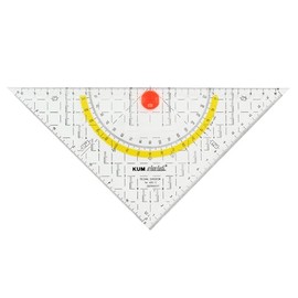 KUM AZ209.12.16-T Geometry Triangle and Compass 16 cm, Transparent, Pack of 3, School Material, Set Square