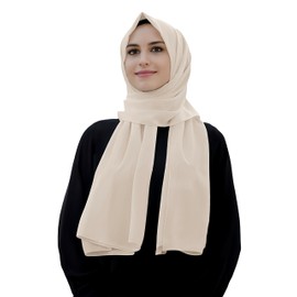 Lina & Lily Opaque Medina Silk Hijab Women's Head Scarf Shawl Wrap (Beige)