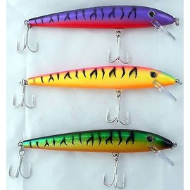 BHtackle 3 New 7 INCH Musky Muskie Lures CRANKBAIT Rattle Catfish Northern Pike Yellow