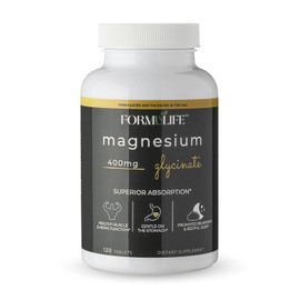 Glicinato de magnesio 400 mg – 120 tabletas – Alta absorción, suplemento de magnesio para calambres en las piernas, alivia los músculos, corazón, calma, apoyo al estrés, salud ósea y nerviosa