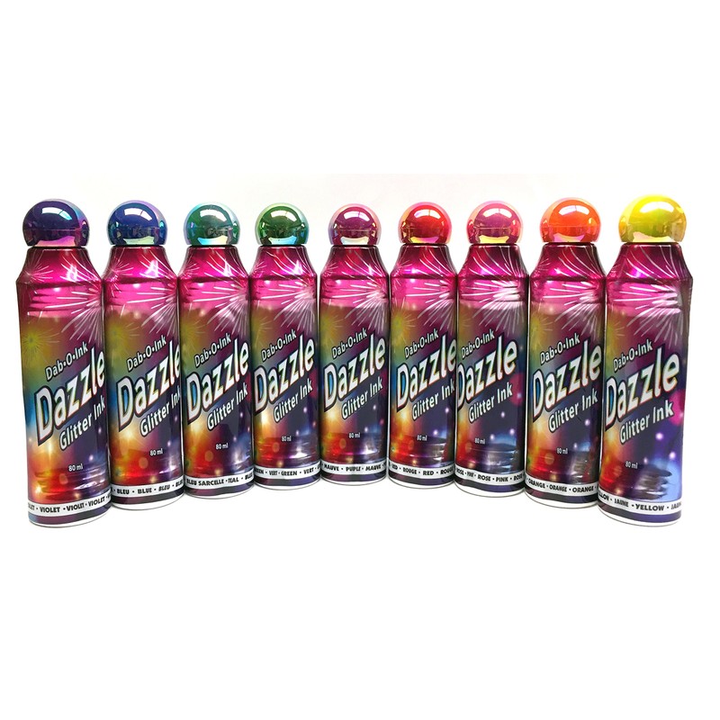 Dazzle Glitter Bingo Dauber/Dabber Ink 12-Pack - Mixed Colors