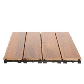 KONTONTY Interlocking Decking Tiles Outdoor Flooring Easy Installation for Patios Balconies Decks Low Maintenance Tiles Pre Oiled for Instant Use Enhance Home Decor