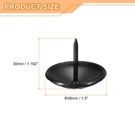 sourcing map Upholstery Tacks Nail Pins Furniture, 10Pcs 38x30mm Thumb Tack Pins Assortment Kit Carbon Steel for Home Sofa DIY Decorative Nail Heads Nails, Black