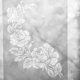 TIAMECH A4 Flower Bouquet Stencil for Painting on Wood Reusable Rose Layering Stencil DIY Scrapbook Coloring Decorative Size 8.3 x 11.7inch Templates