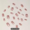Pink Press On Nails Short Square Fake Nails Bling Cat