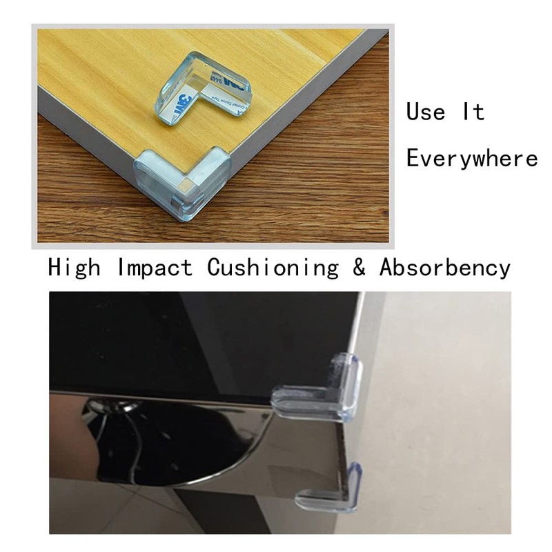 Corner Guards BLLNDX 12PCS High Resistant Adhesive Clear Corner Protectors
