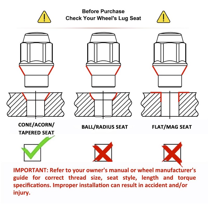 White Knight 7802-4 Chrome 7/16"-20 ET Bulge Lug Nut, 4