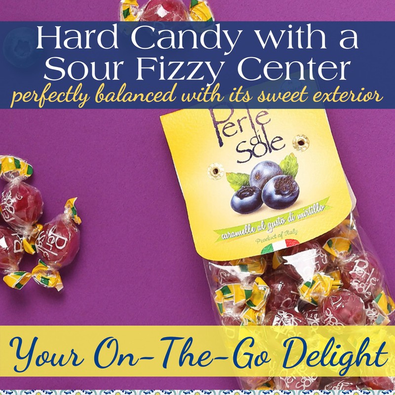 Perle di Sole Italian Candy - Blueberry Hard Candy with