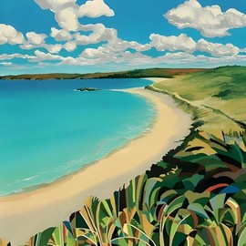 Birthday/Blank Greeting Card For Him/Her - Male/Female - Seaside Scene - Artistic Coastal Design - General Card Suitable for Any Occasion - Made in the UK - Eco-Friendly