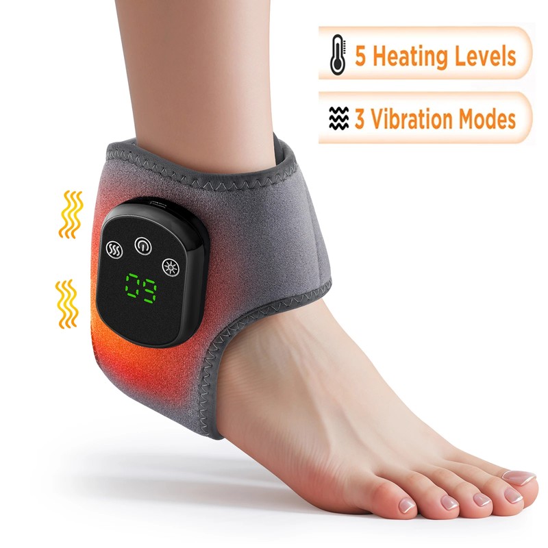 Rechargeable Heated Ankle & Wrist Wrap with Vibration Massage –