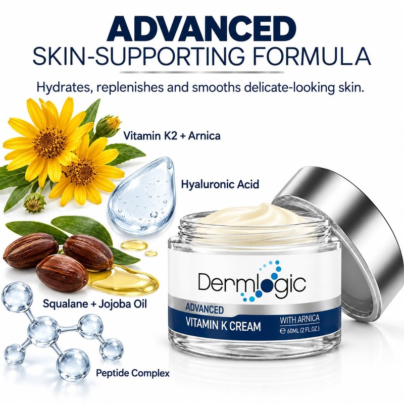 Vitamin K Cream- Moisturizing Bruise Healing Formula. Dark Spot Corrector