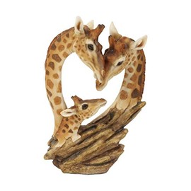 Giraffe Family Heart Love Ornament Figurine 28 cm Resin