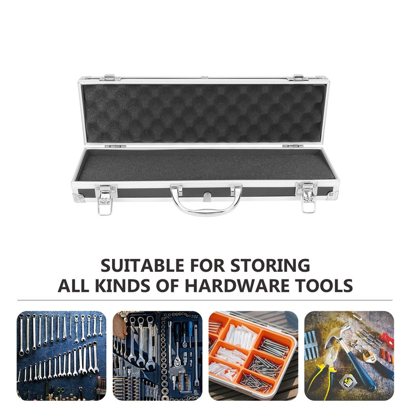 STOBAZA Aluminum Toolbox Portable Tool Storage Case 14X5.8X3.9 in Compact