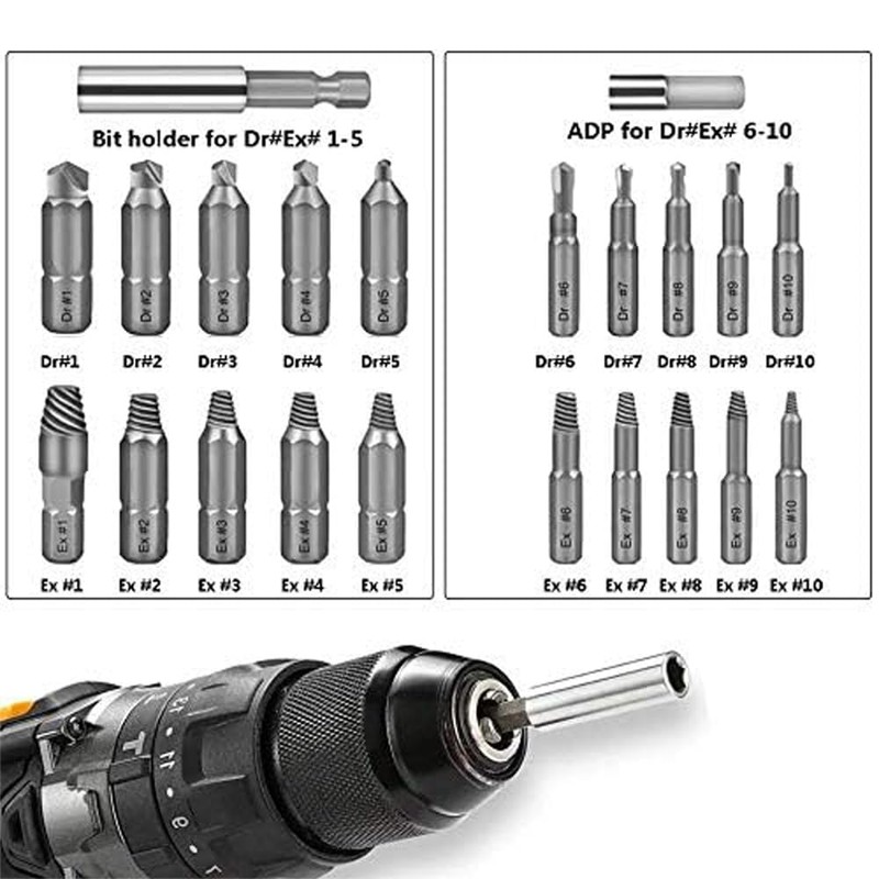 Bestgle 22 Pcs Mini Damaged Screw Extractor Small Stripped Screws