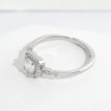 Sterling Silver Cushion-Cut Diamond Engagement Ring Simple Princess Statement Ring