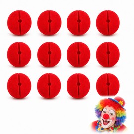 LEFZUR Pack of 12 Clown Noses Made of Soft Foam in Red and Blue, Funny Clown Nose for Children's Make-Up, Carnival, Circus Parties and Halloween Costumes, Reusable and Durable