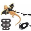 Bearded Dragon Leash Harness, 3 Size Pack Black Leather Wing