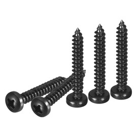 DTGN #4x3/4" Phillips Pan Head Self-tapping Screw - 50Pack - Black Oxide 304 Stainless Steel Sheet Metal Screws Wood Screws