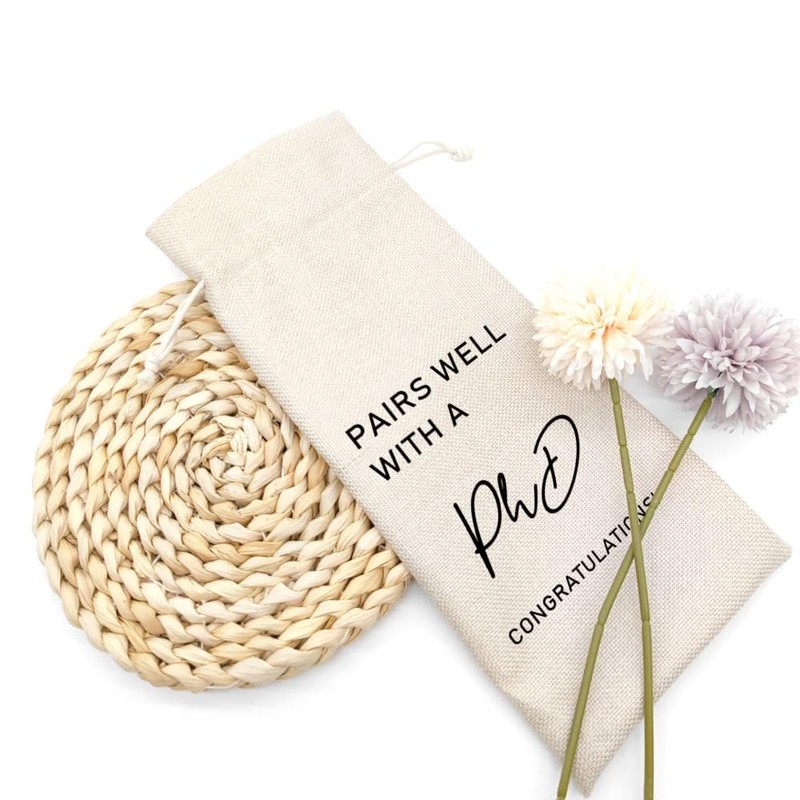 Graduation Wine Bag for Doctorate Degree, PhD, and Doctor, PhD