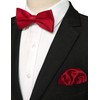 RBOCOTT Burgundy Bow Tie Bowtie and Pocket Square Set for