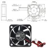 PENGLIN 2PCS Cooling Fan 5020 12V Sleeve Bearing Fan 3D