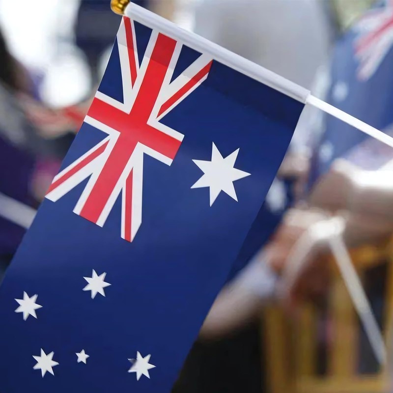 Fiohiros 15 Pcs 5.5x8.3 in Australia Hand Waving Flag, Australia