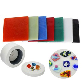 MUCOFEI COE90 Fusible Glass for Fusing, 21 Sheets Opal Art Stained Glass for Microwave Kiln Fusing Glass DIY Crafts, Mosaic Glass Projects