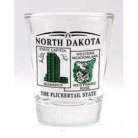 North Dakota Scenery Green Shot Glass