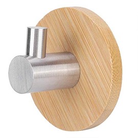 Fdit Ganchos para Ropa y Batas Ganchos Adhesivos Ganchos para Palo de Resistente de de bambú Resistente para Colgar Ropa para Batas, Llaves para Toallas Bolsas Estilo Minimalista