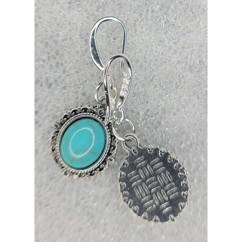 Sterling Silver oval turquoise Earrings