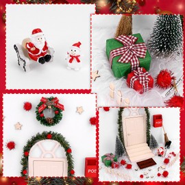 Meetory 95 Stück Wichteltür Set, Weihnachtswichtel Set, Wichteltür Komplettset Wichtel Zubehör Weihnachten für Weihnachtsdekoration, Kinderzimmer Dekoration für Weihnachten, DIY Geschenk für Kinder