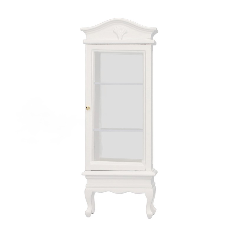 1:12 Doll House Miniature Cabinet Wooden Simulation White Arc Roof