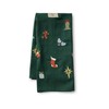 RIFLE PAPER CO. Signs of The Season Embroidered Tea Towel, Introduce Holiday Spirit into Your Kitchen with Vibrant Screen Printed Festive Towels, Added Loop, Made from Cotton