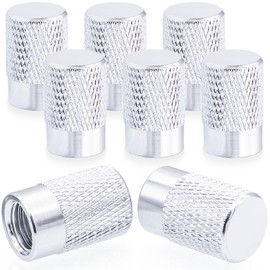 MEAJOO 8PCS Tire Valve Stem Caps, Wheel Valve Stem Covers, Corrosion Resistant, Leak-Proof, Dust Proof, Universal for Cars, SUVs, Bikes, Trucks and Motorcycles (Silver)