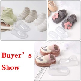 Ostlttyn 100Pcs Clear Plastic Baby Feet Display Inserts, Baby Booties Crochet Shoes Socks Showcase, Toddler Shoes Supports Shoe Forms Stand Holder for Store and Home Use, 50Pair, 8, 9, 10, 11, 12CM