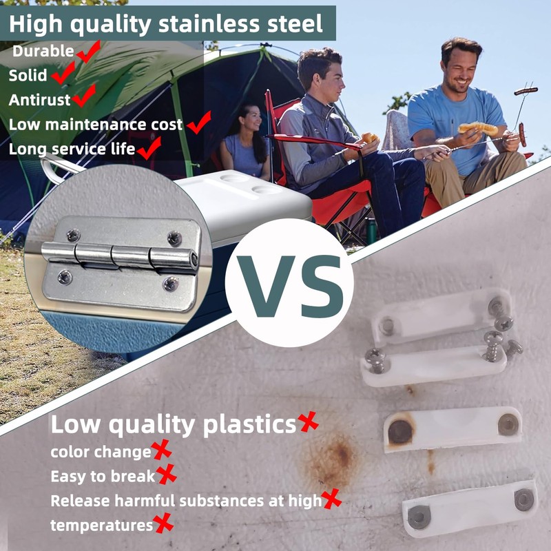 6-Pack 316 Stainless Steel Cooler Hinges & 24 Screws for