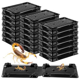Qualirey 18 Pack Scorpion Glue Tray Traps, Adhesive Scorpion Killer Indoor, Pet and Children Safe, Repellent, Insect Traps Indoor, Sticky Bug Catcher for Basement, Bathrooms and Garage