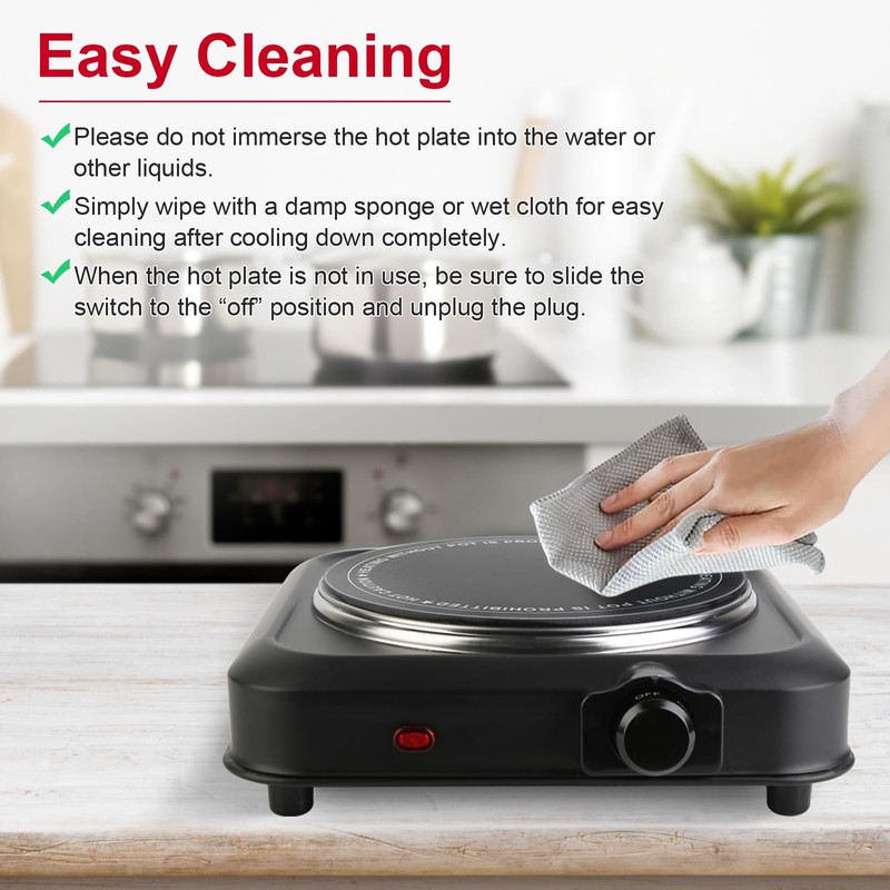 KOCASO 1200W Electric Infrared Single Burner, Electric Stove for Cooking,