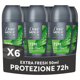 Dove Men+Care RollOn Advanced Care Extra Fresh, Deodorante Uomo Antitraspirante, Senza Alcol, Gusto Agrumi, Protezione Fino a 72 Ore, 6x50ml