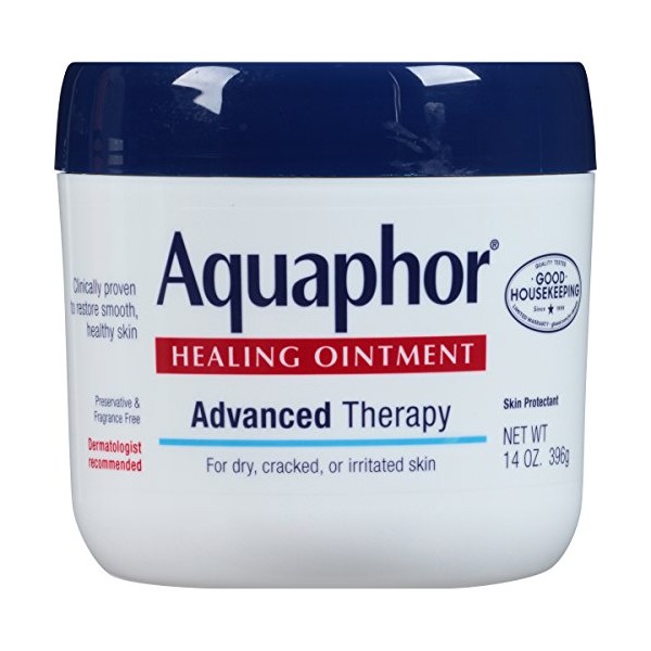 Aquaphor Healing Ointment - Moisturizing Skin Protectant for Dry Cracked Hands, Heels and Elbows - 14 oz. Jar