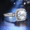I-J VVS1 2CT Cushion Engagement Ring for Women Sterling Silver