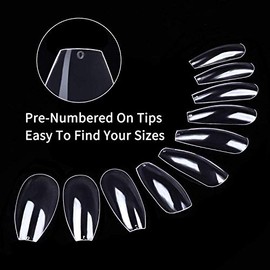 500 Pcs Nails Uñas Postizas Full Cover Nail Uñas Falsas Puntas de Uñas Postizas Uñas Uñas Postizas de Gel Art Tips Sets Funda Completa Uñas Postizas p