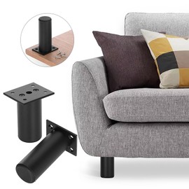 Sumnacon 4Pcs 4 Inch Aluminum Alloy Furniture Cabinet Legs - Adjustable Replacement Legs for Worktop/Unit/Breakfast Bar/Desk Table Black