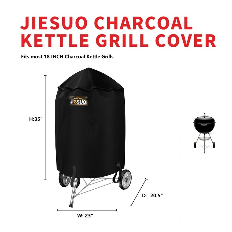 JIESUO BBQ Grill Cover for Weber Charcoal Kettle: Heavy Duty